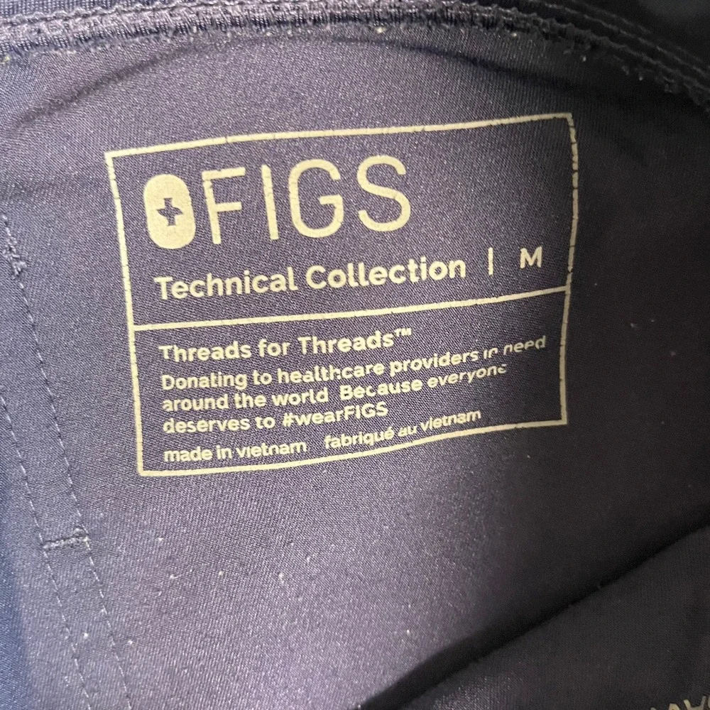 FIGS Zamora Jogger Scrub Pants Navy Blue Technical‎ Collection Womens Medium - Picture 2 of 4